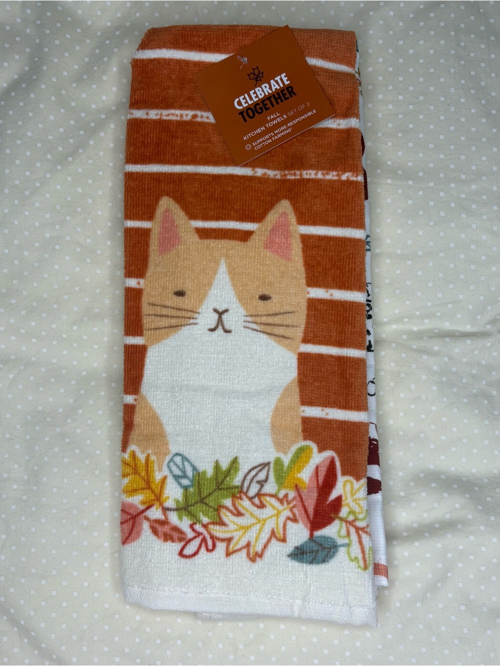 NWT Kohl’s Celebrate Together Fall Kitchen 2 Pack Cat Towels